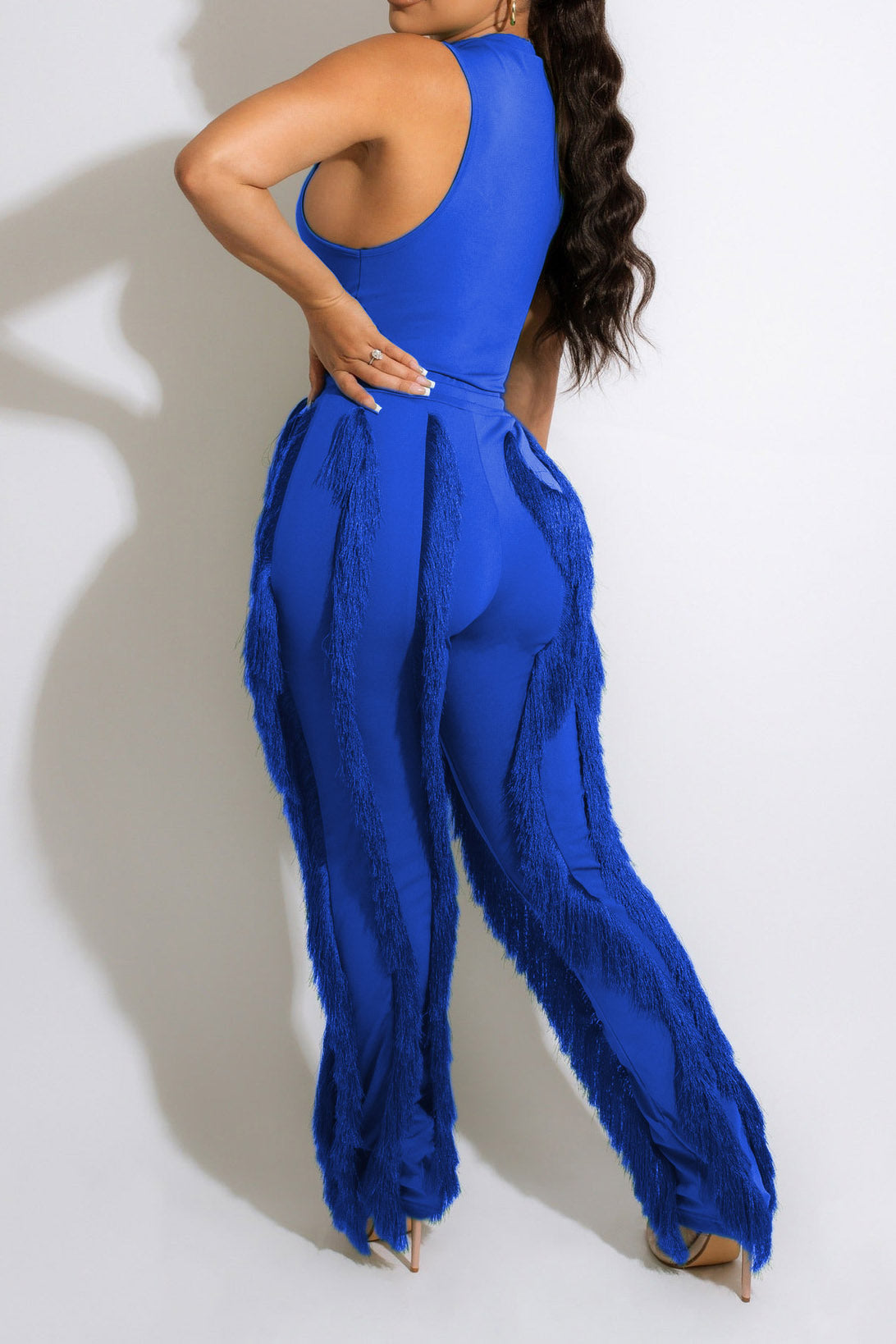 Fringe Pants Sleeveless Casual Two Piece Set Lavish Daily