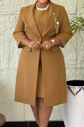 Solid Topper Jacket & Shift Dress Suit Lavish Daily