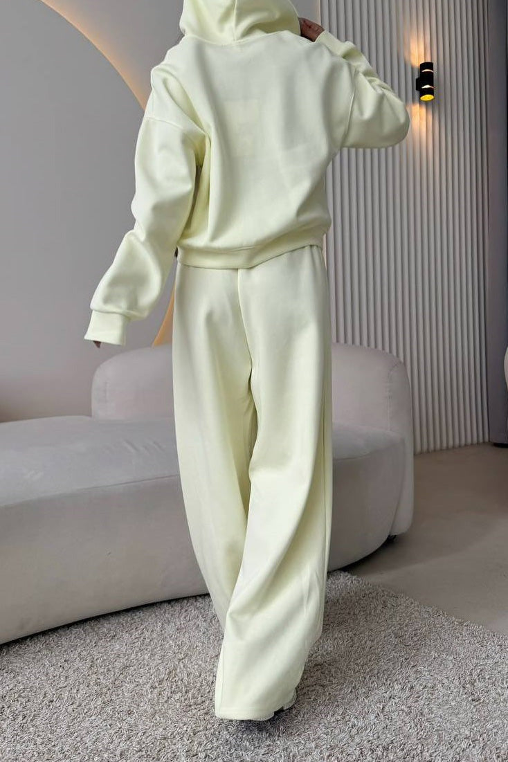Hooded Zip Sweatshirt & Drawstring Pants Set Lavish Daily