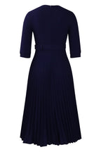 Pleated A-Line Blazer Midi Dress with Belt Lavish Daily