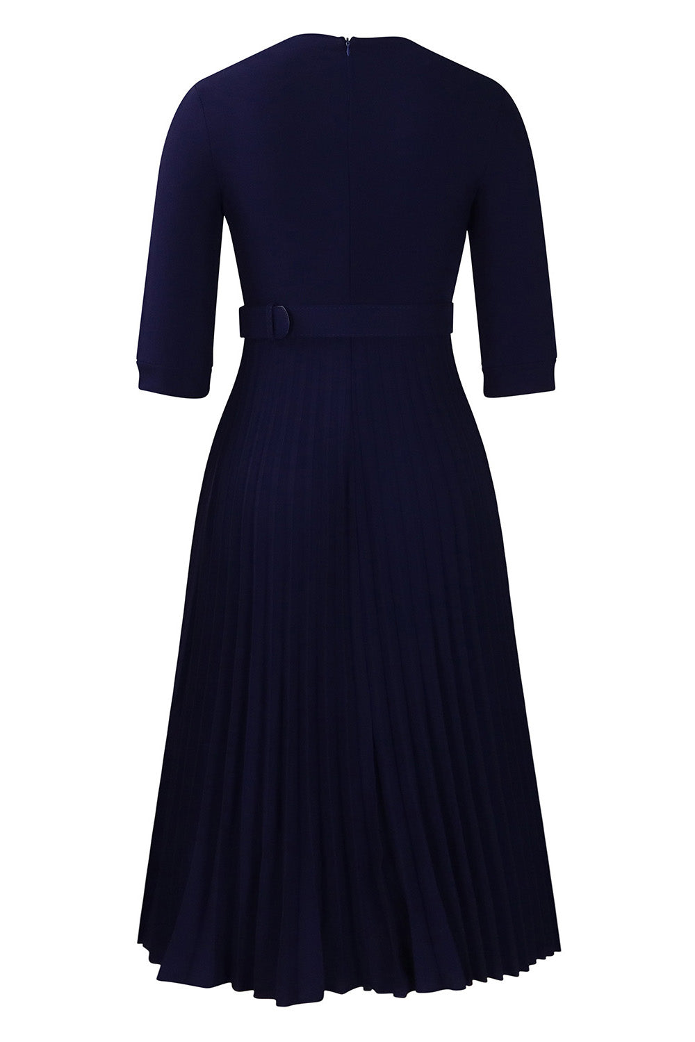 Pleated A-Line Blazer Midi Dress with Belt Lavish Daily