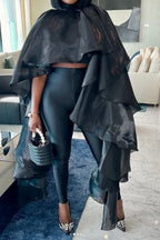 Casual Satin Cape Blouse Lavish Daily