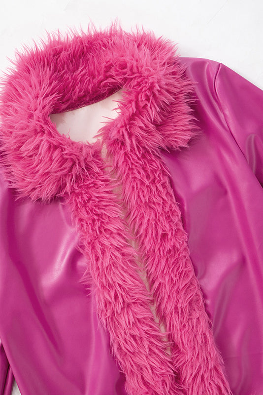 Faux Leather Jacket & Skirt Set Lavish Daily