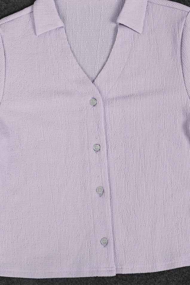 Breathable V-Neck Crinkle Top Set Lavish Daily