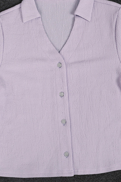 Breathable V-Neck Crinkle Top Set Lavish Daily