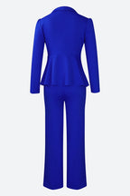 Lapel Blazer & Pants Set Lavish Daily