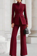 Single Button Blazer and Pants Set Lavish Daily