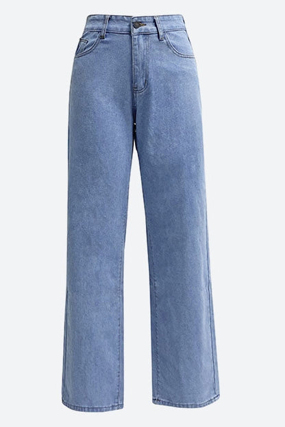 High-Waisted Straight Leg Jeans Lavish Daily