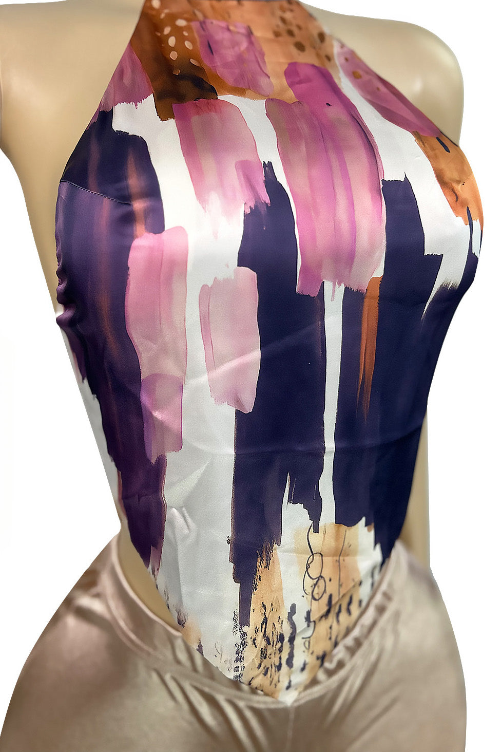 Satin Halter Tie Top and Shorts 2-Piece Set Lavish Daily