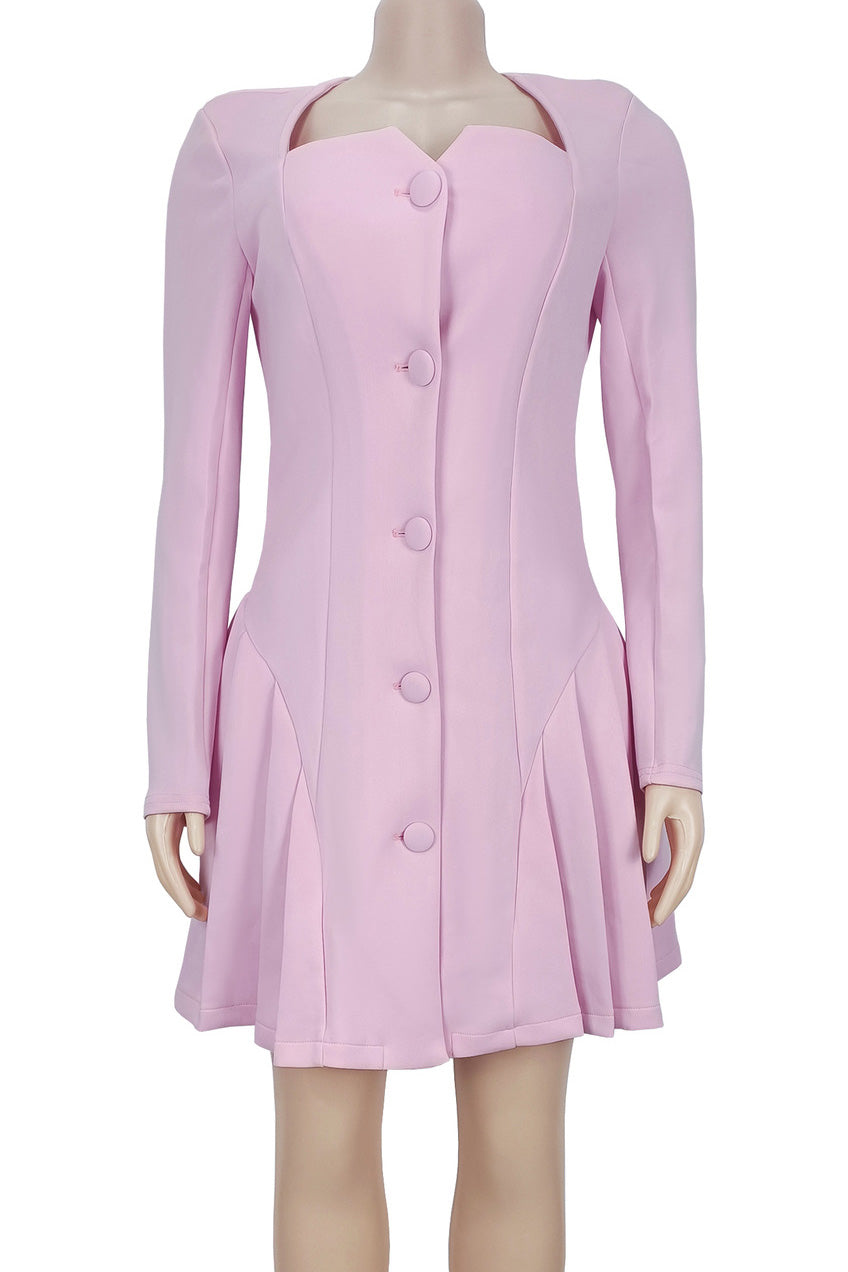 Elegant Deep V Ruffle Long Sleeve Mini Dress Lavish Daily