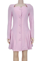 Elegant Deep V Ruffle Long Sleeve Mini Dress Lavish Daily