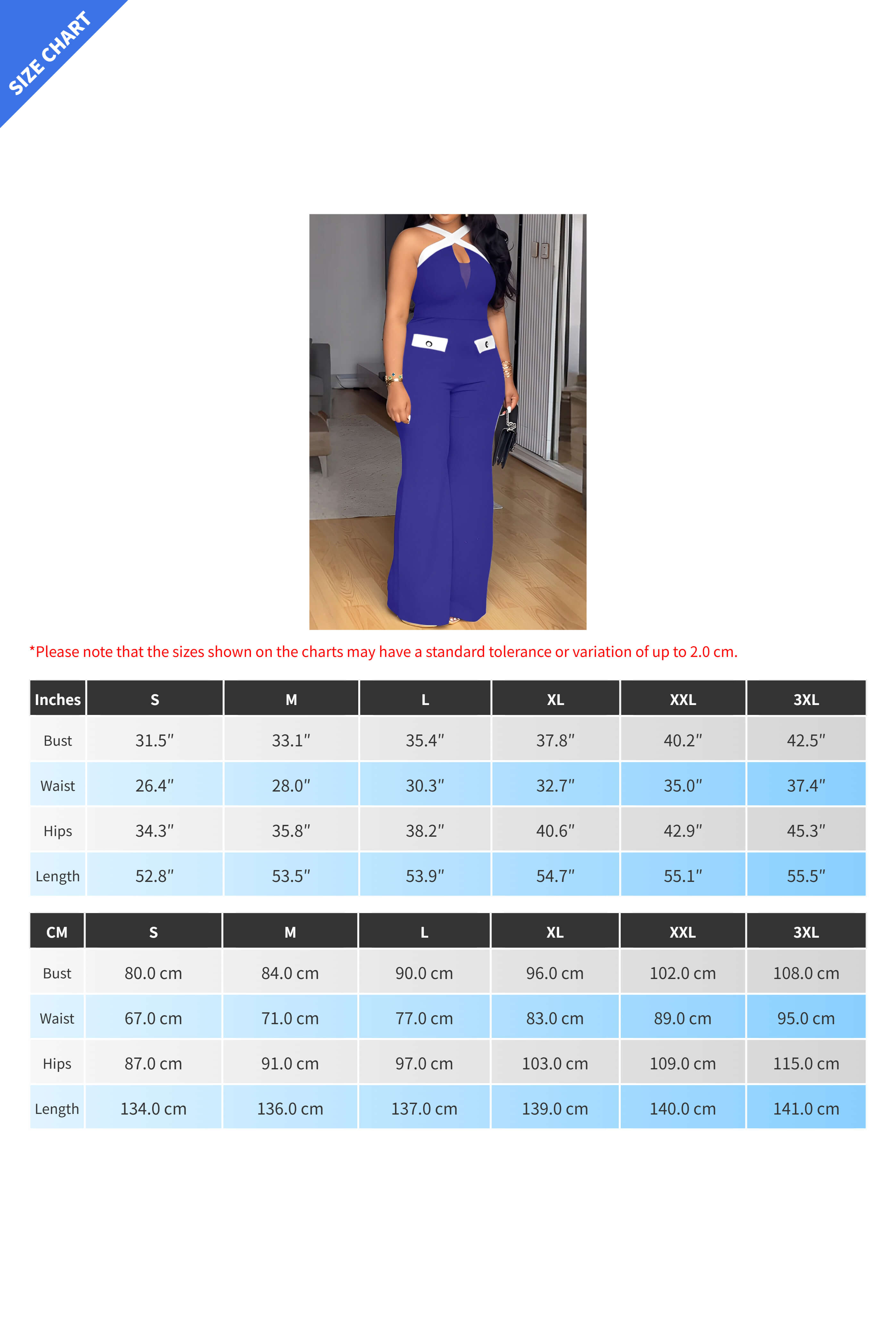 Color Block Cross Strap Wide Leg Jumpsuit Lavish Daily