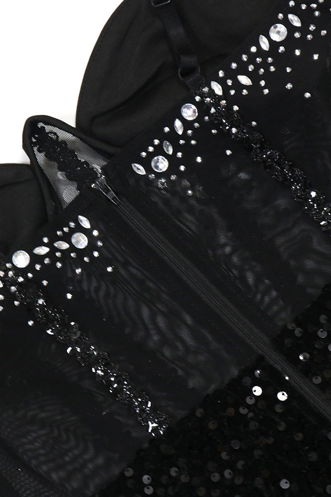 Velvet Sequin Party Dress Lavish Daily