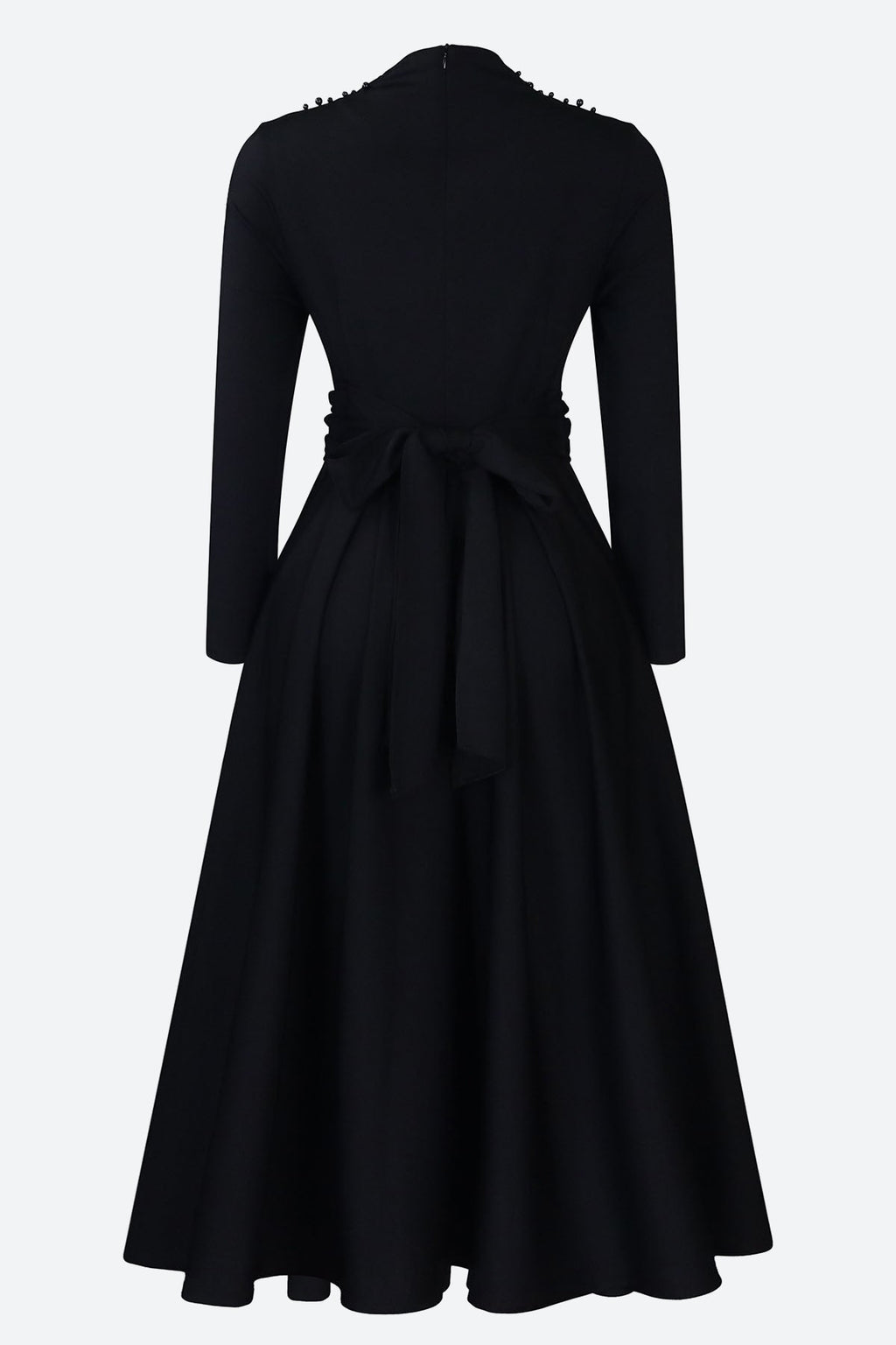 High Collar Elegant Beaded Large Swing Dress Lavish Daily