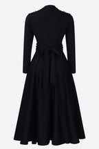 High Collar Elegant Beaded Large Swing Dress Lavish Daily