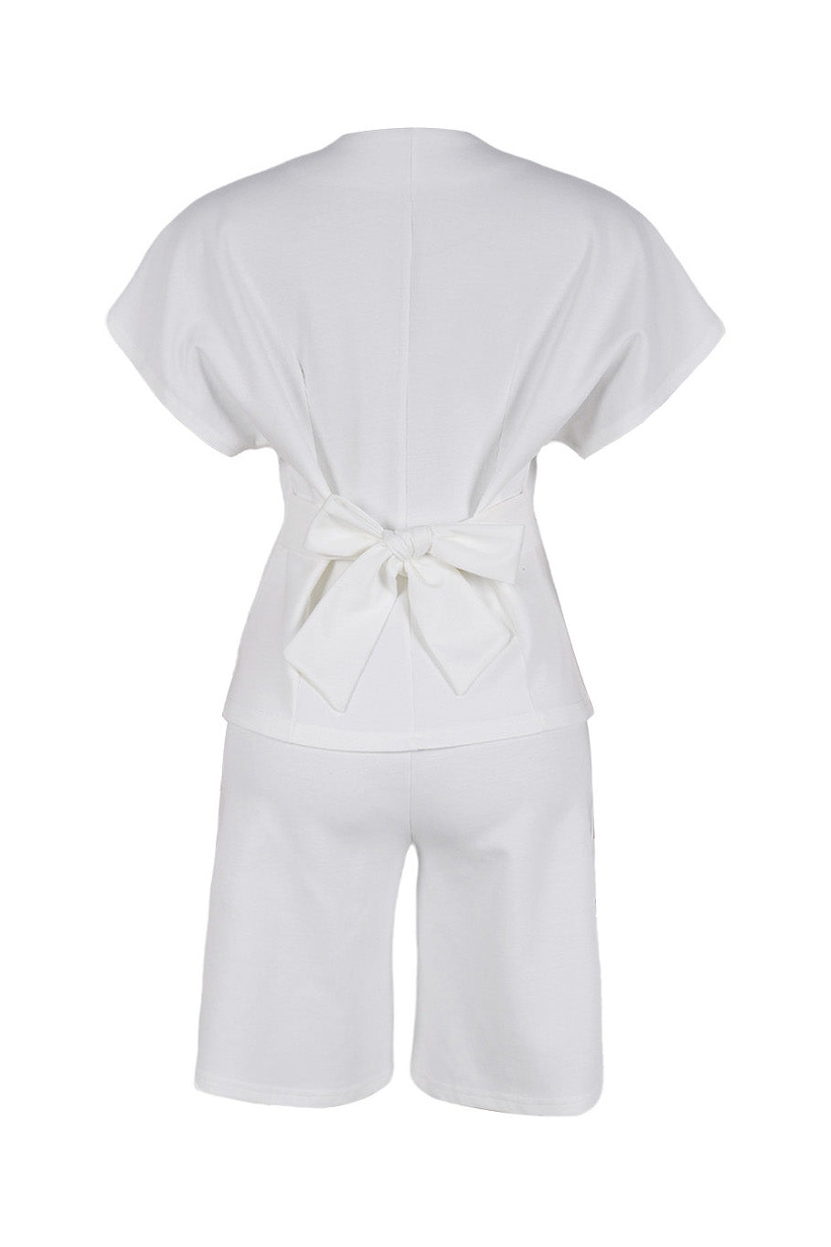 V-Neck Peplum Top & Wide Leg Culotte Set Lavish Daily