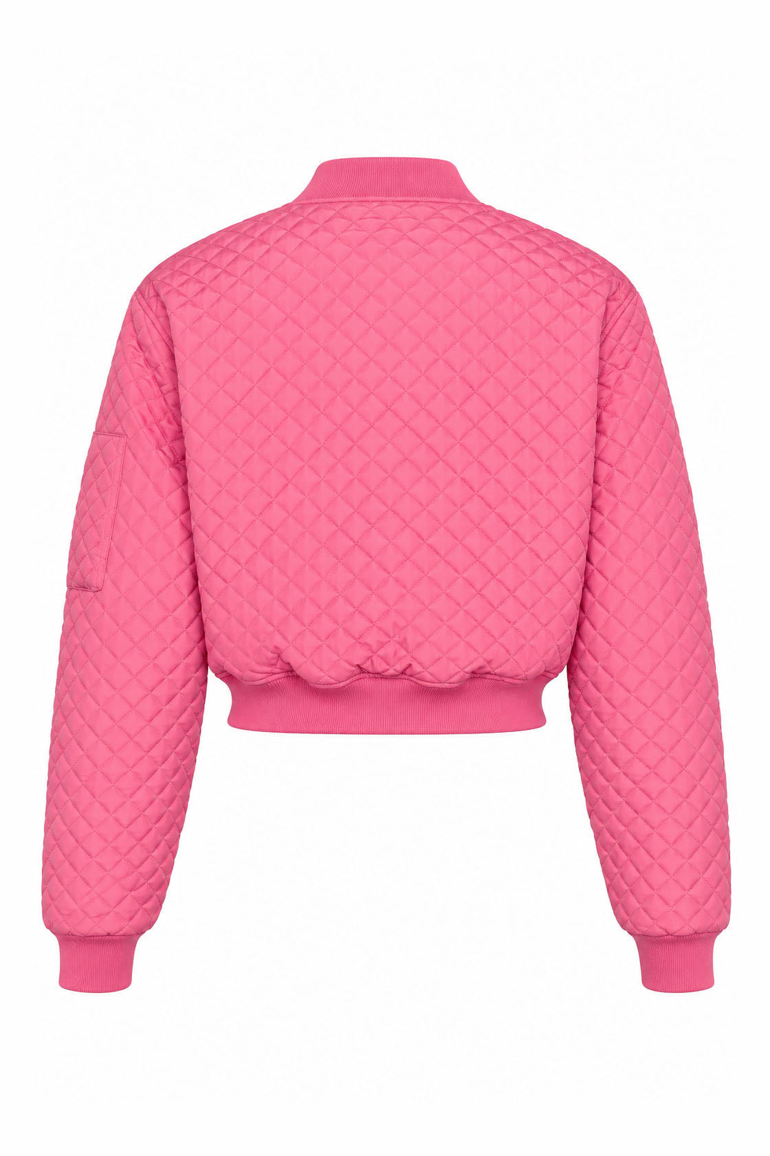 Cropped Diamond-Quilted Bomber Jacket Lavish Daily