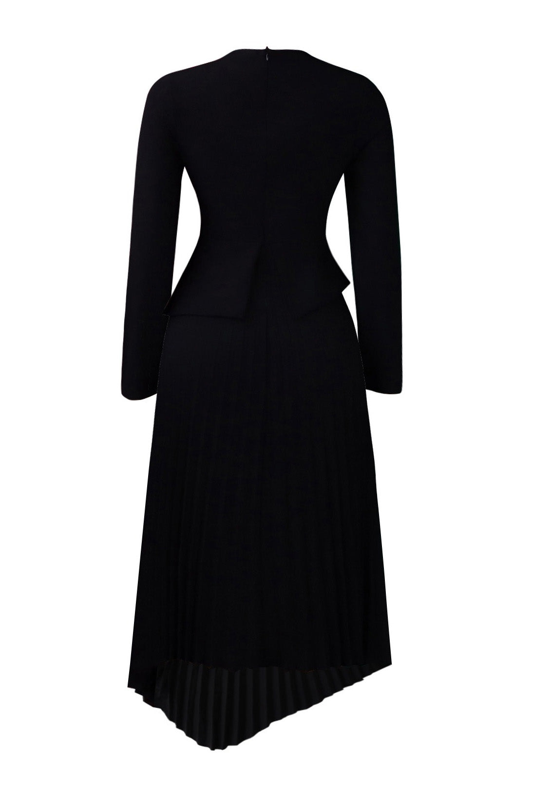 Asymmetric Hem Pleated Midi Dress Lavish Daily