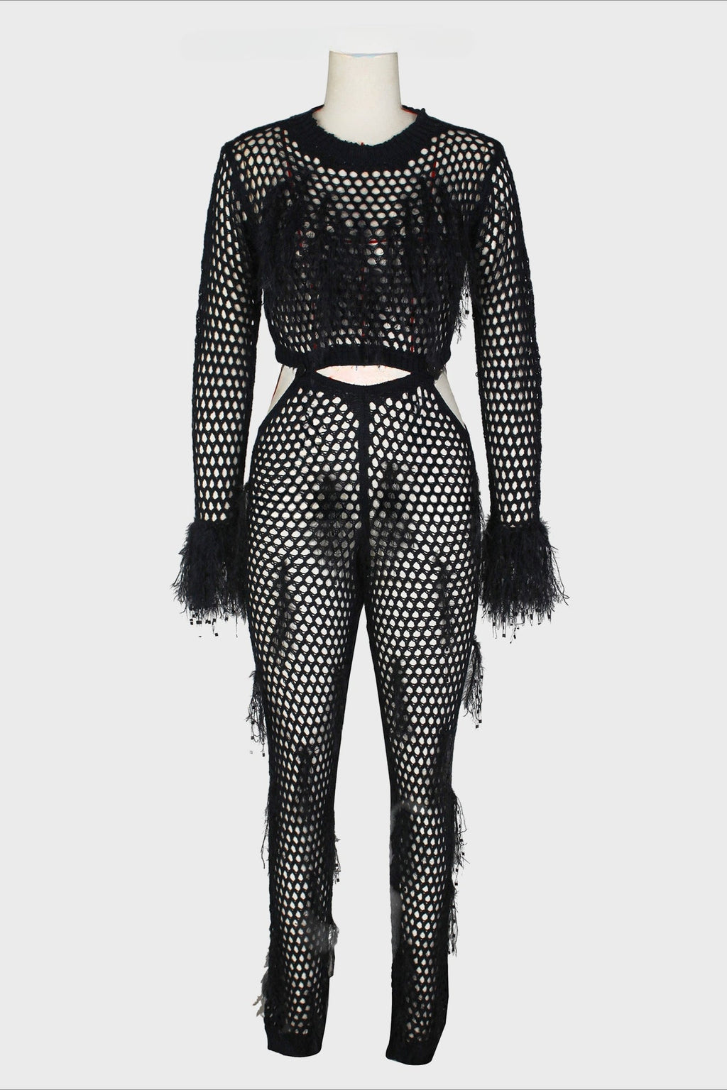 Knitting Hollow Sequin Jumpsuits Lavish Daily