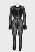 Knitting Hollow Sequin Jumpsuits Lavish Daily
