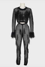 Knitting Hollow Sequin Jumpsuits Lavish Daily