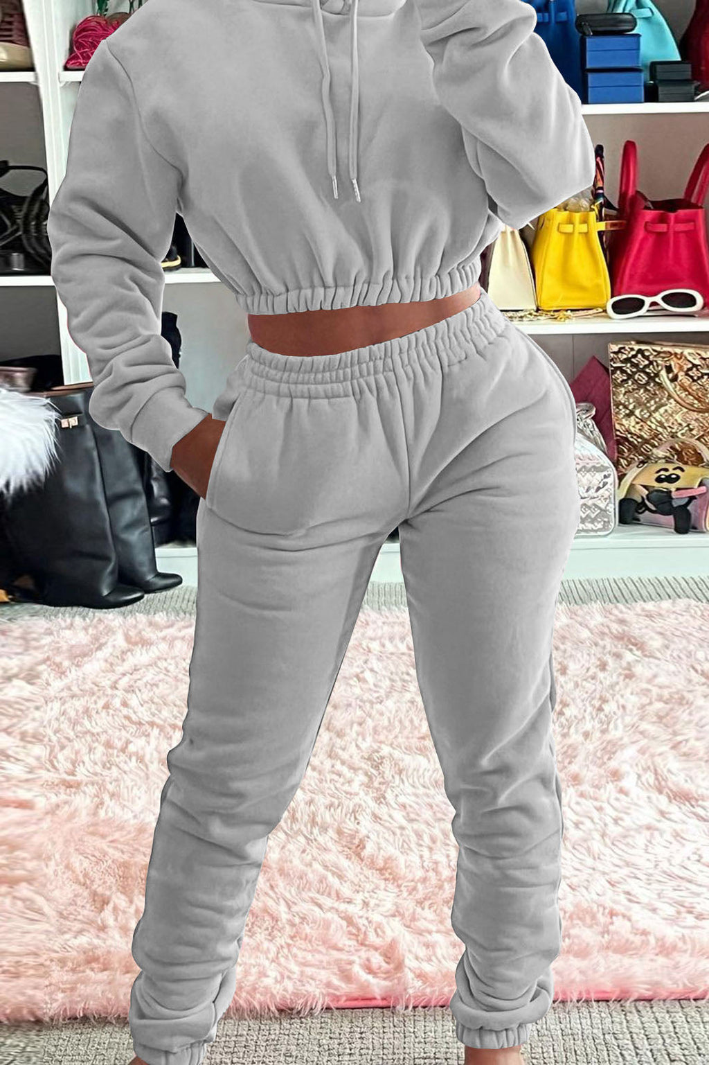 Hooded Pocket Tracksuit Set Lavish Daily