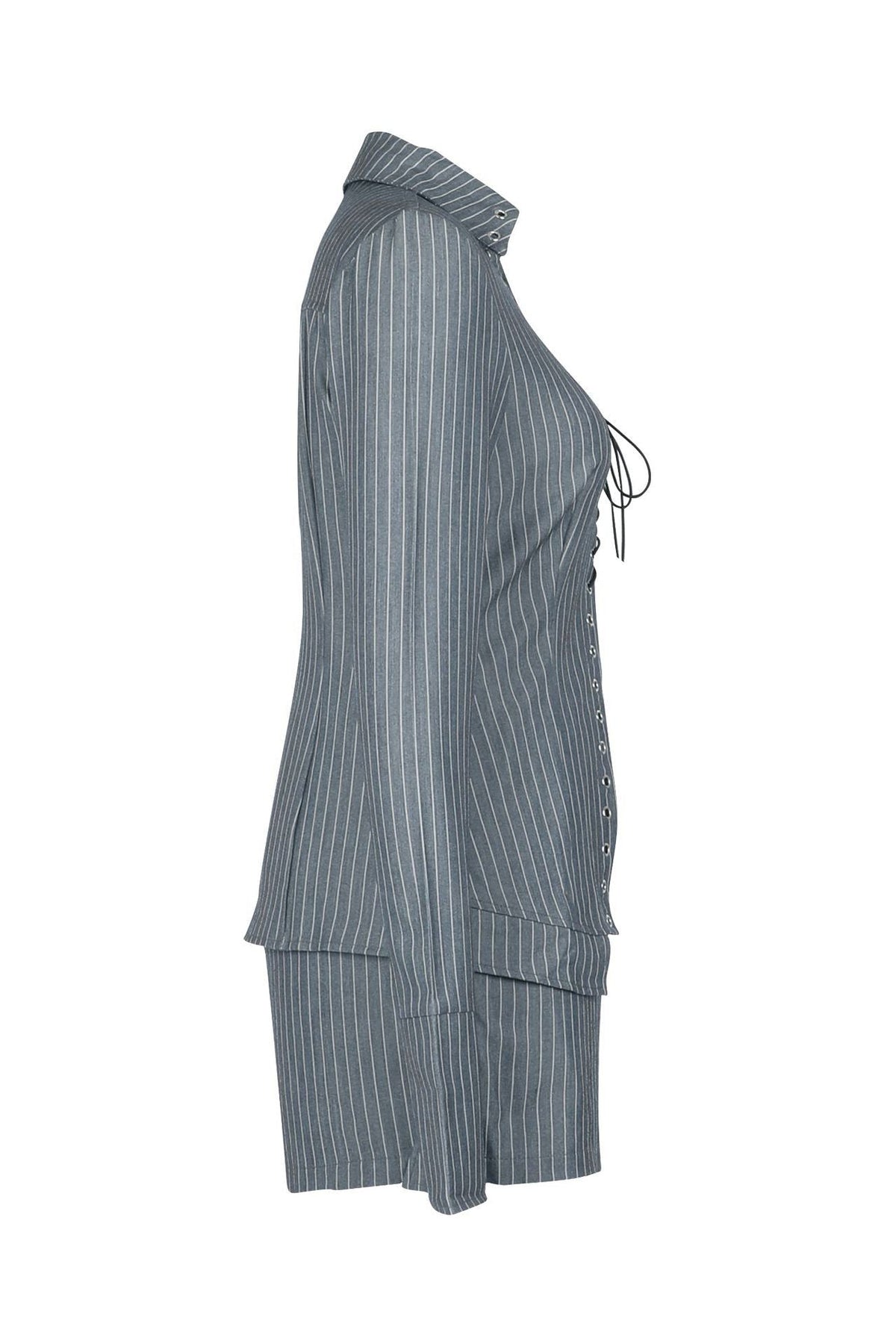Striped Tie Front Shirt & Shorts Set Lavish Daily