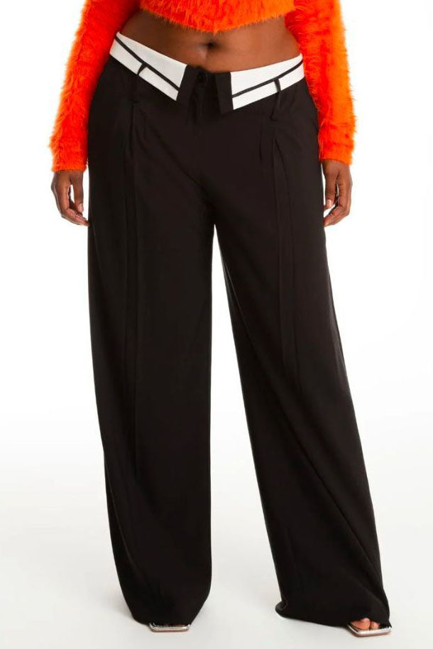 Wide Leg Slack Pants Lavish Daily