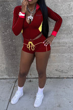 Embroidered Colorblock Stretch Sports Set Lavish Daily