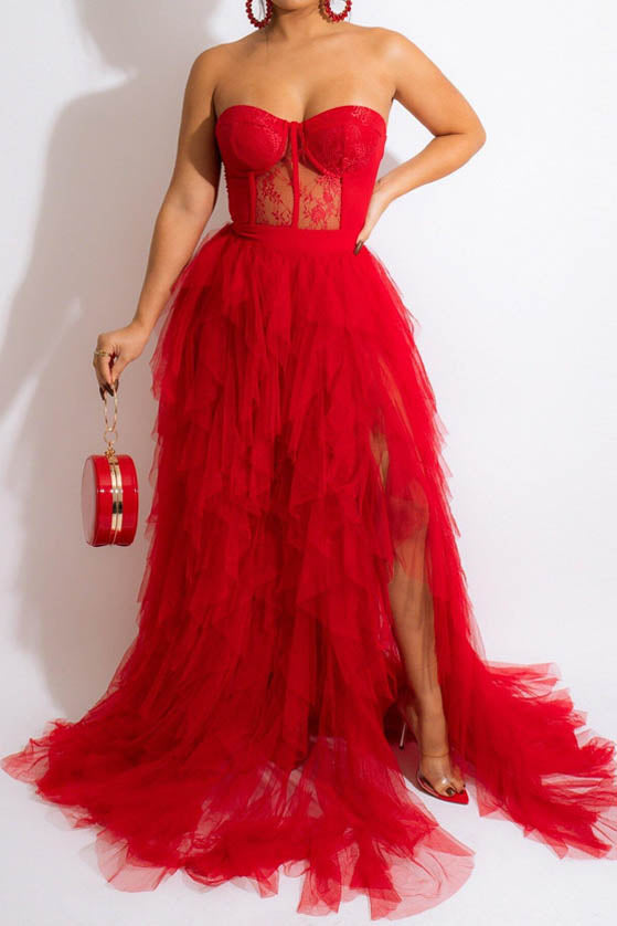 See Through Corset Maxi Dress Lavish Daily