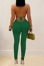 Casual Halter Backless Jumpsuit Lavish Daily