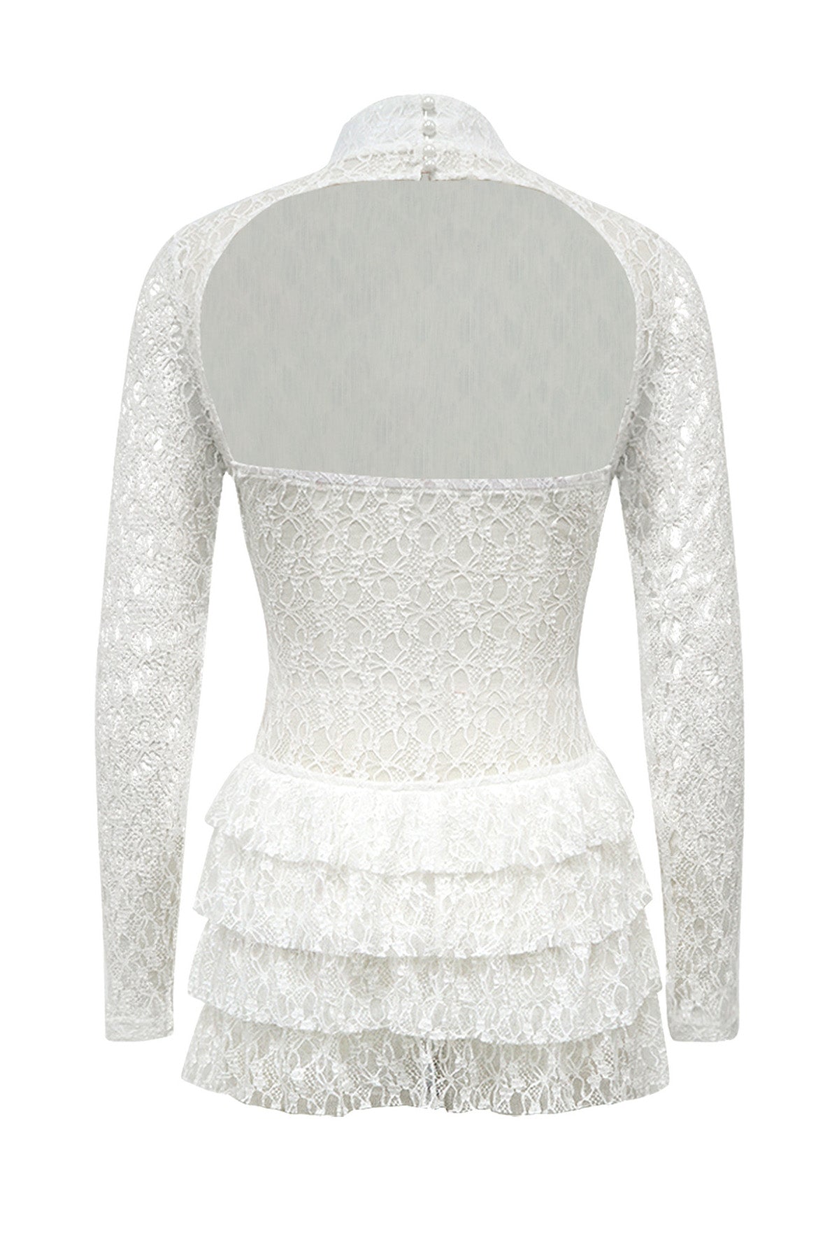 Long Sleeve Lace Ruffle Romper Lavish Daily