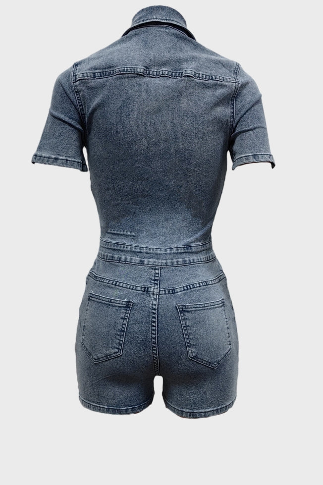 Denim Romper Lavish Daily