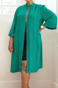 Long Sleeve Solid Split Dress Lavish Daily