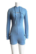 Crop Hoodie Romper Sets Lavish Daily