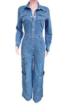 Washed Stretch Denim Utility Jumpsuit Lavish Daily