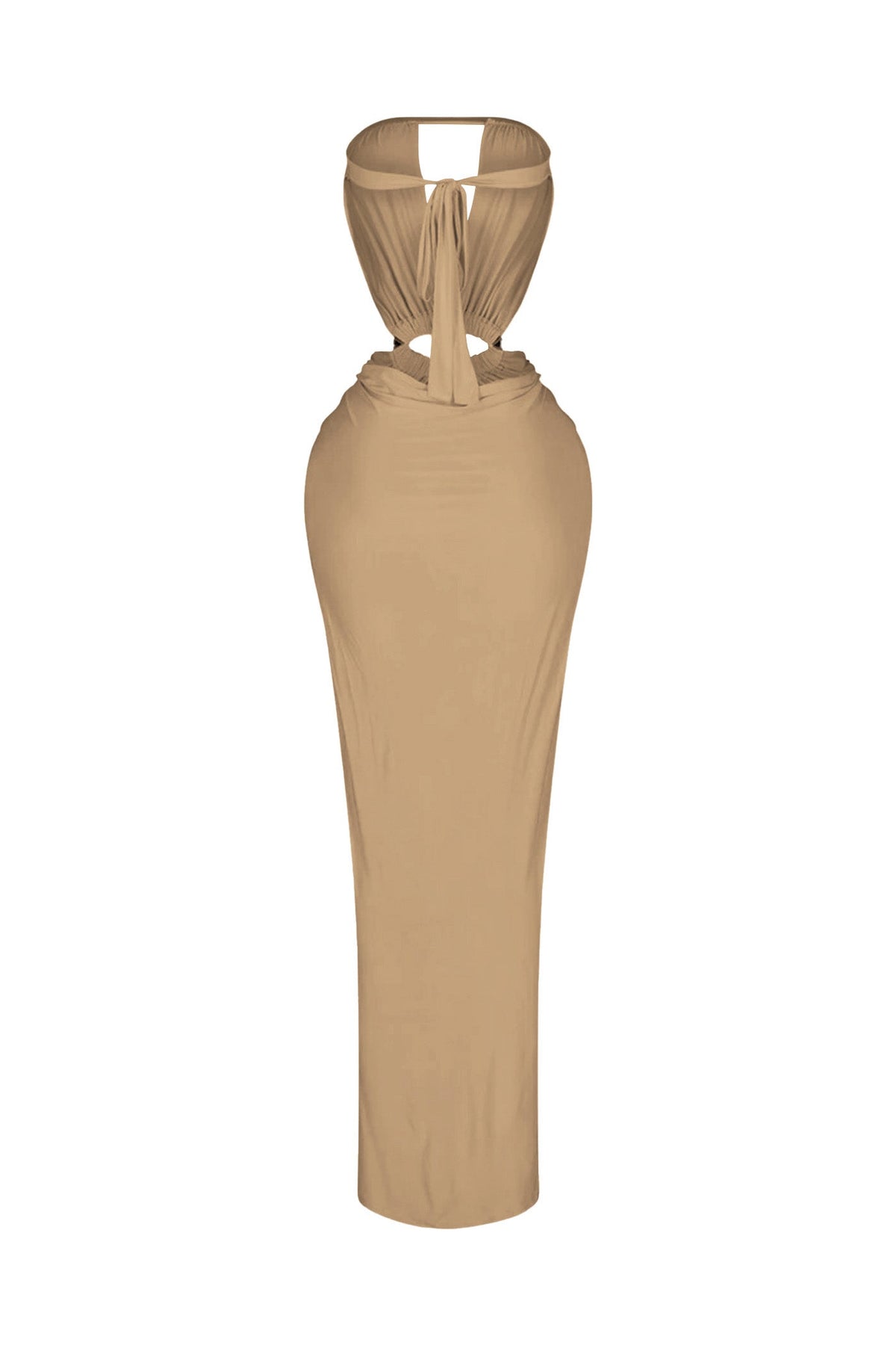 Cutout Ruched High Slit Maxi Dress Lavish Daily