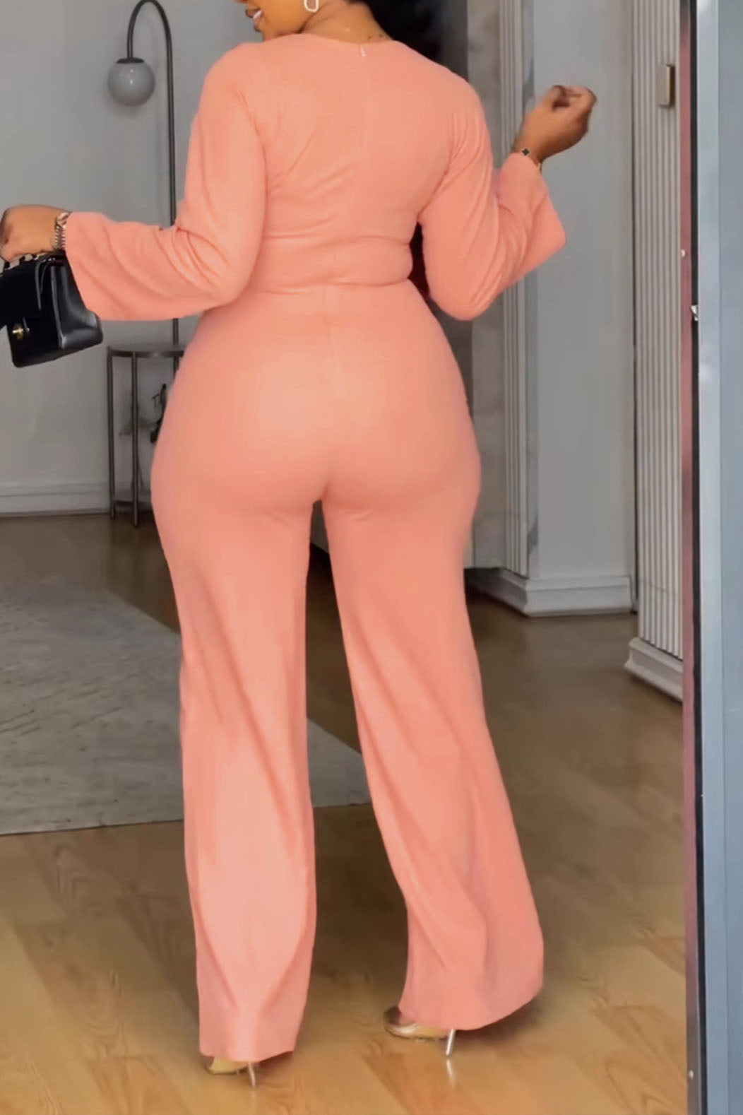 Elegant Solid Color Hollow Out O Neck Jumpsuits Lavish Daily