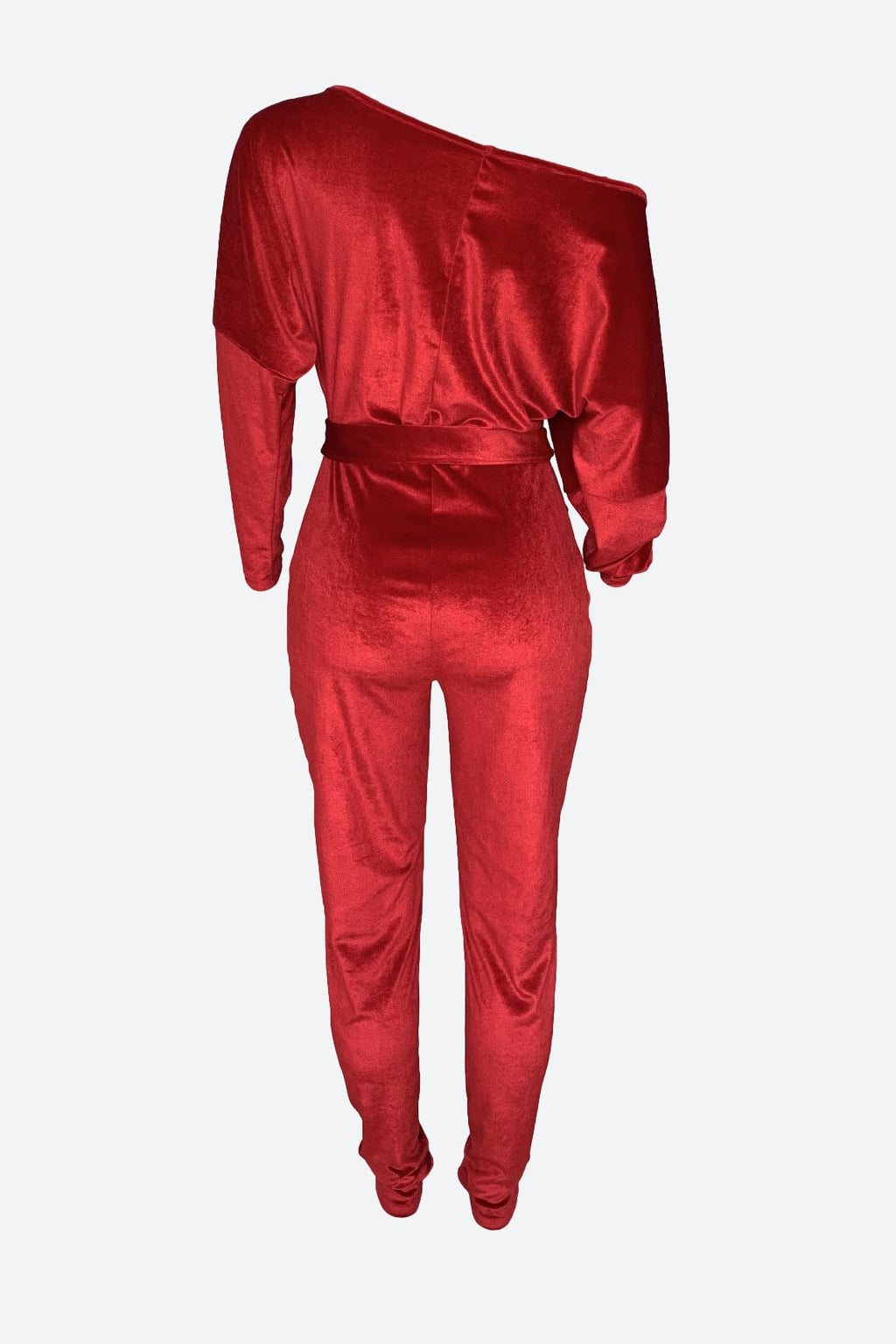 Velvet One Shoulder Jumpsuit Lavish Daily