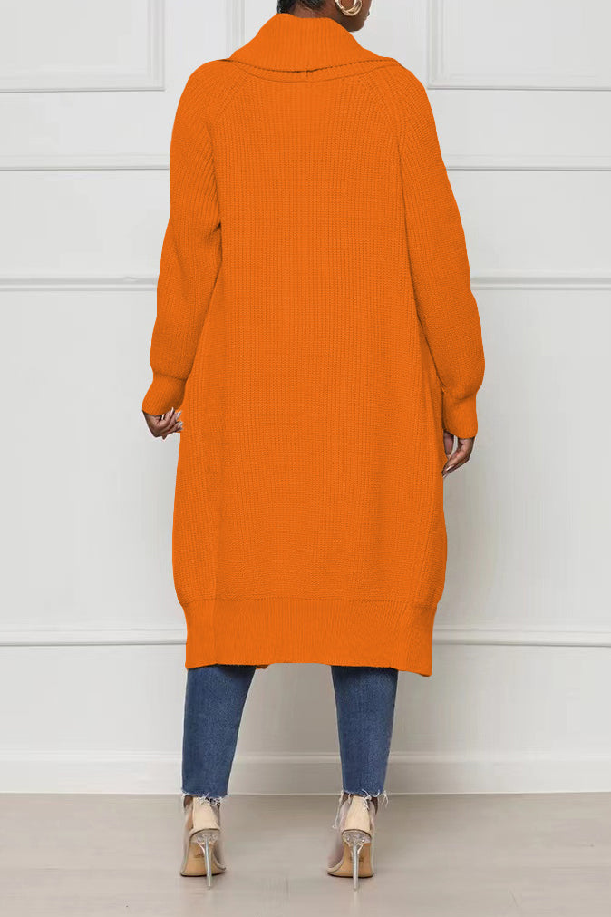 Solid Color Long Knit Cardigans Lavish Daily