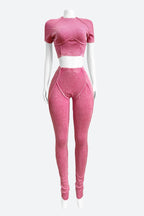 Ribbed Fabric Washed Set Lavish Daily