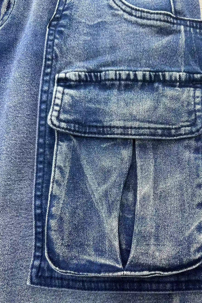 Retro Cargo Denim Shorts Lavish Daily