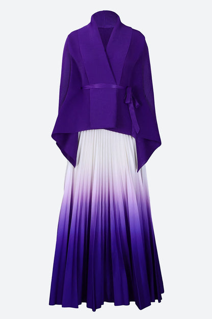 Gradient Batwing Sleeve Top and Skirt Set Lavish Daily