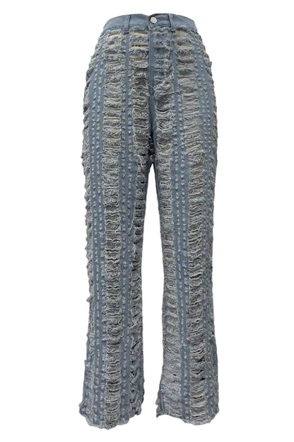 Relaxed Over Distressed Jeans Lavish Daily
