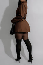 Double Side Belted Blazer Lavish Daily