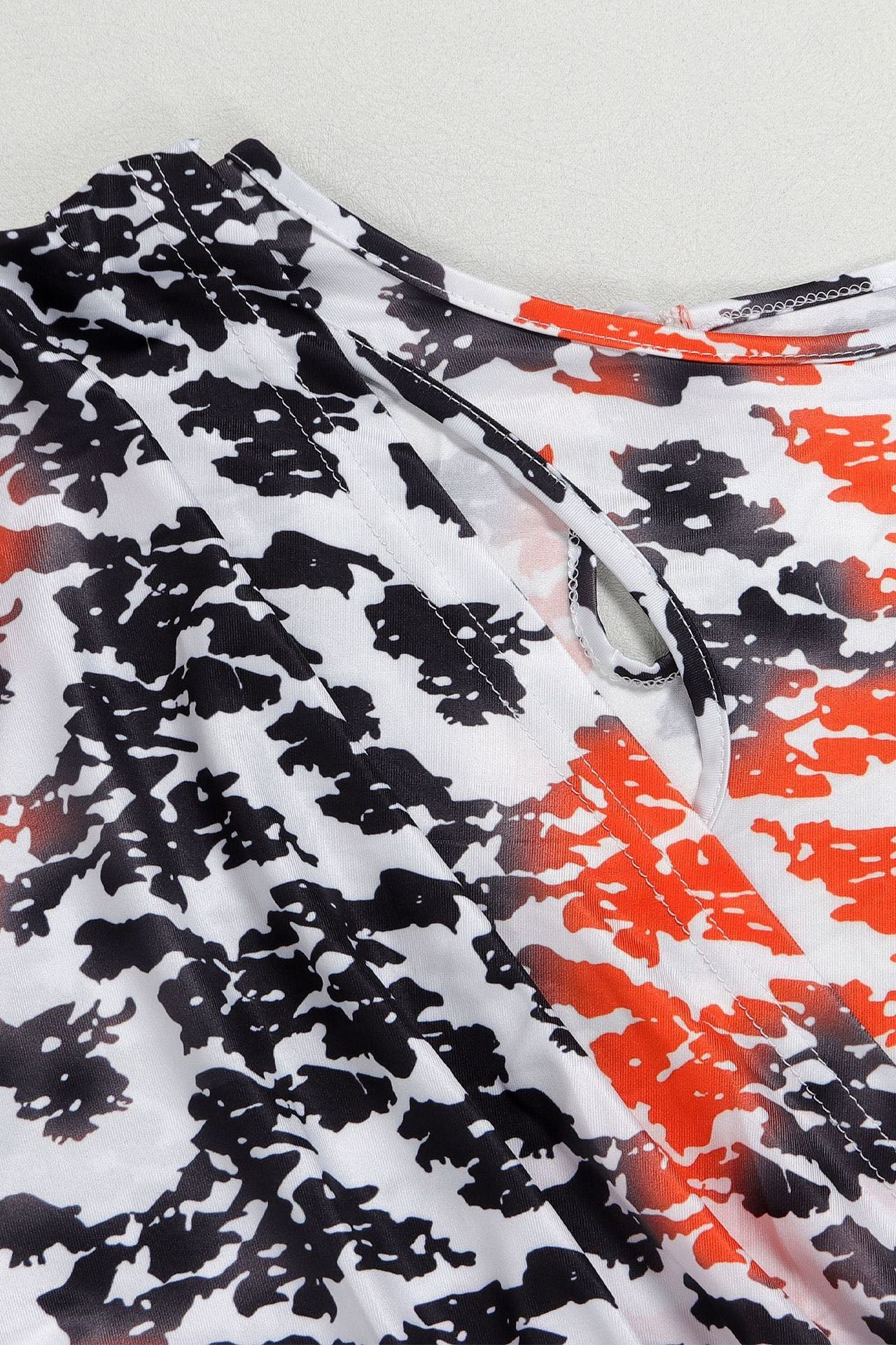 Printed Bodycon Back Slit Dress Lavish Daily