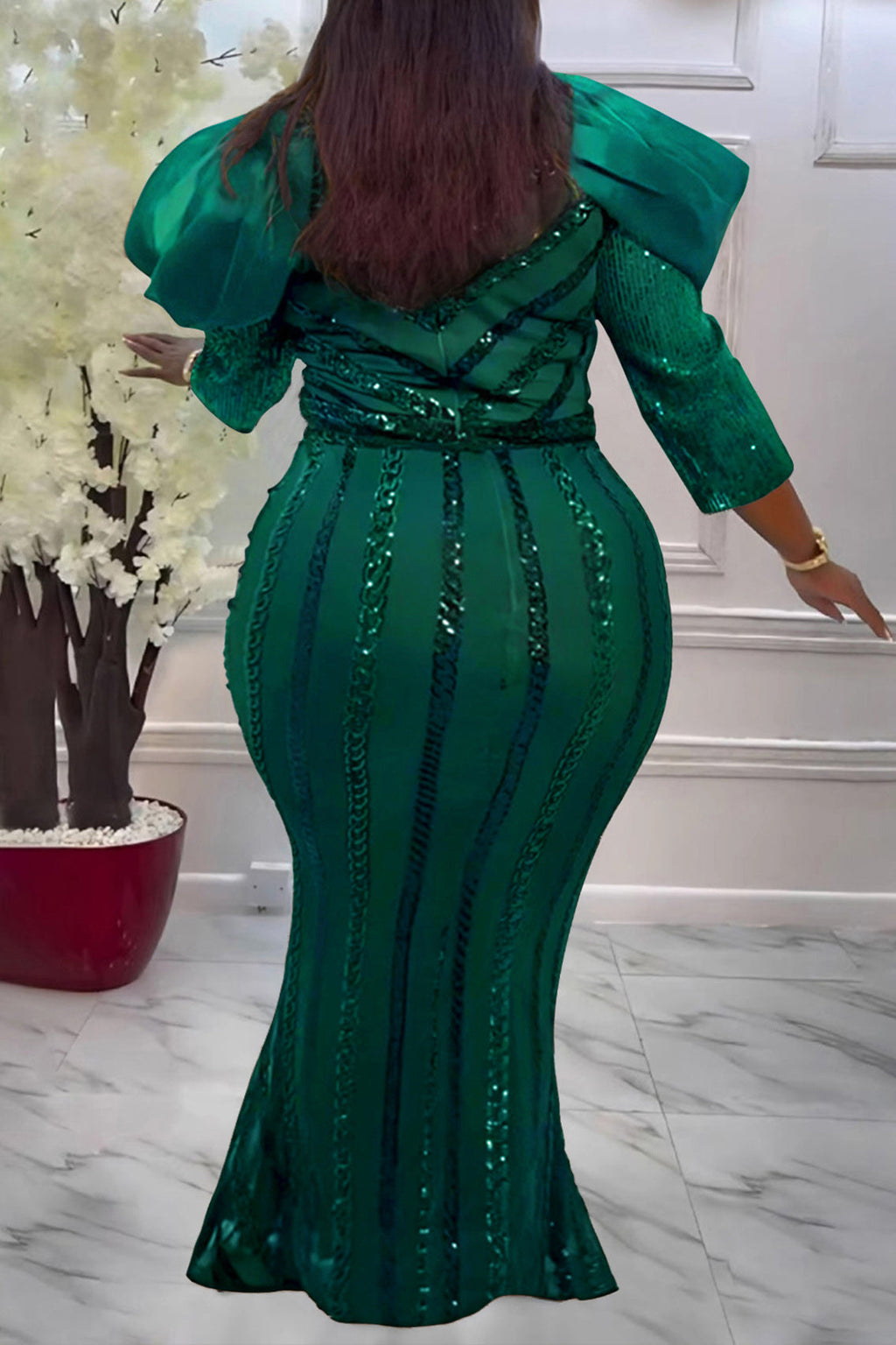 Plus Size Sequin Stretch Fit Dress Lavish Daily