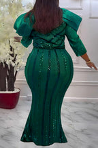 Plus Size Sequin Stretch Fit Dress Lavish Daily