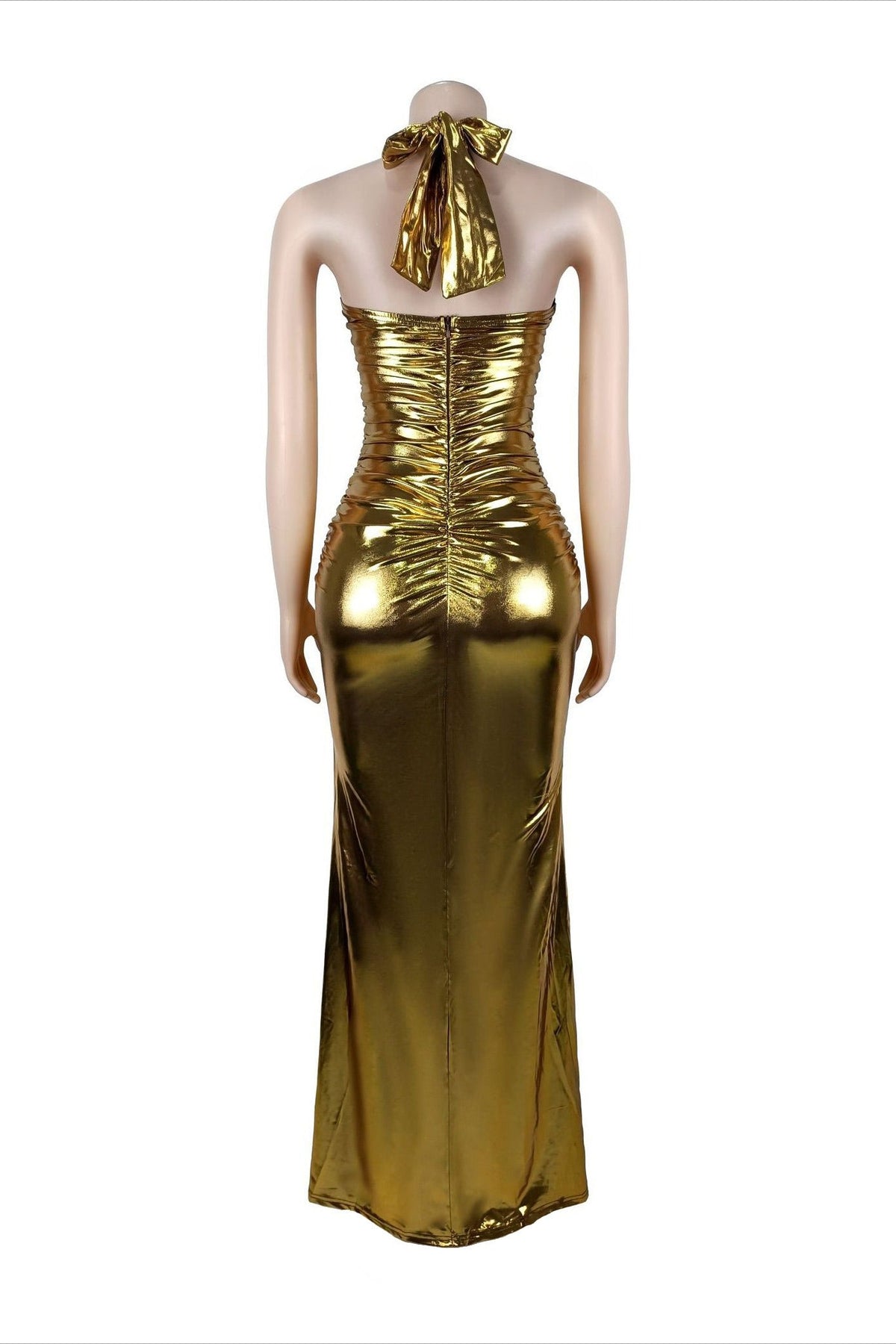 Metallic Hardware Cutout Maxi Dress Lavish Daily