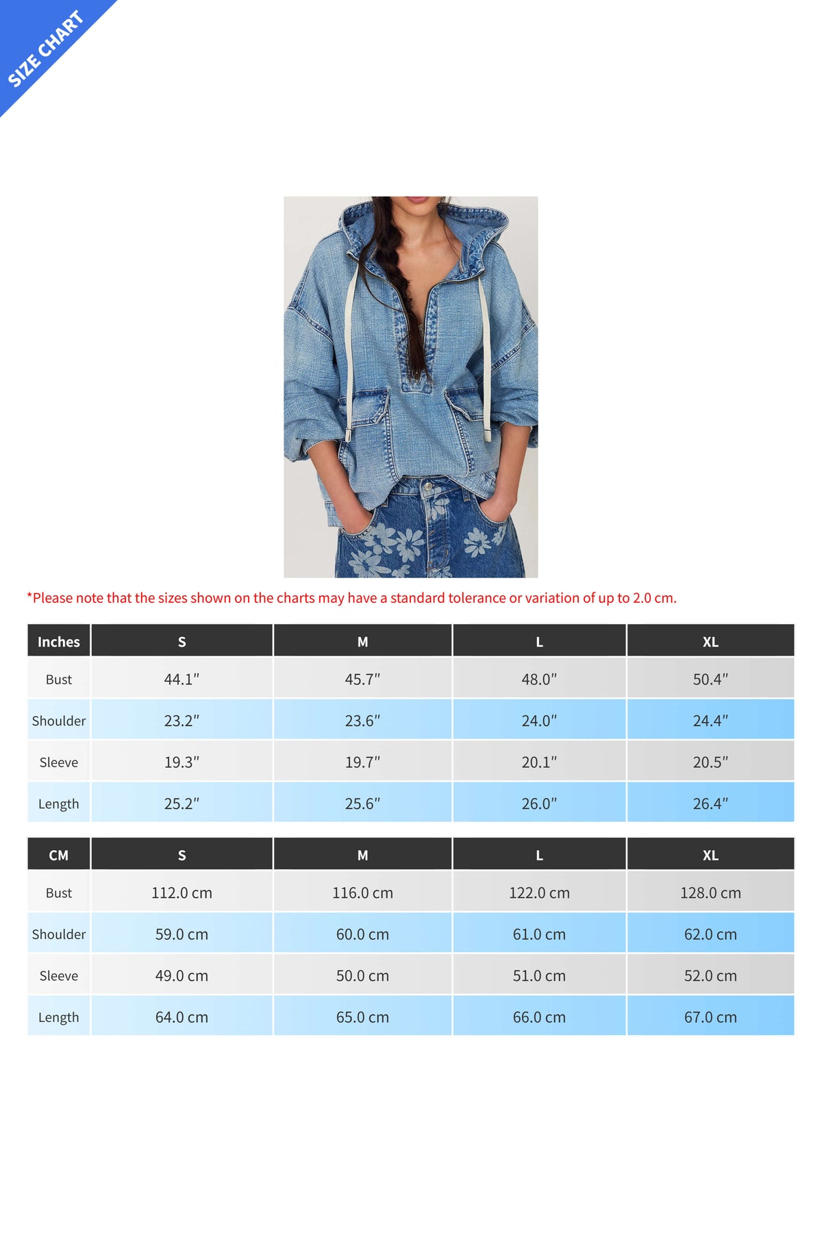Half Zip Denim Hoodie Pullover Jacket Lavish Daily